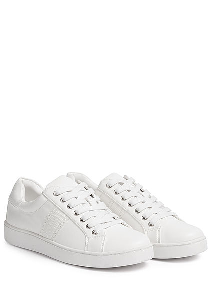 Zabaione Damen Schuh Kunstleder Sneaker Schlangenhaut-Optik weiss