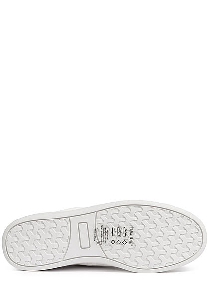 Zabaione Damen Schuh Kunstleder Sneaker Schlangenhaut-Optik weiss