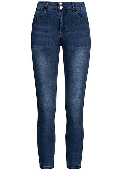 Hailys Damen High-Waist Pushup Skinny Jeans 5-Pockets duel blau denim