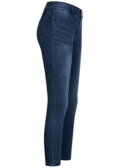 Hailys Damen High-Waist Pushup Skinny Jeans 5-Pockets duel blau denim
