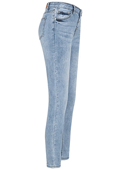 Hailys Dames High-Waist Jeans 5-Pockets lichtblauw denim
