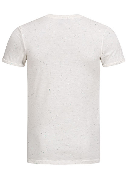 Hailys Herren Melange T-Shirt Brusttasche weiss mint