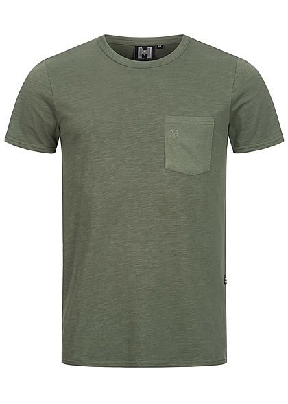 Hailys Herren T-Shirt mit Brusttasche khaki grün - Art.-Nr.: 20020789