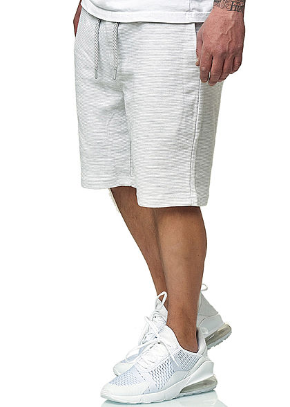 Eight2Nine Herren Vintage Sweat Shorts ribbed hell grau melange