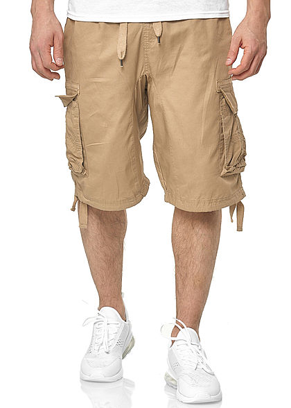 Southpole Heren Cargo Jogger Shorts 6-Pockets deep khaki