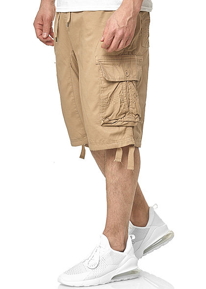 Southpole Heren Cargo Jogger Shorts 6-Pockets deep khaki