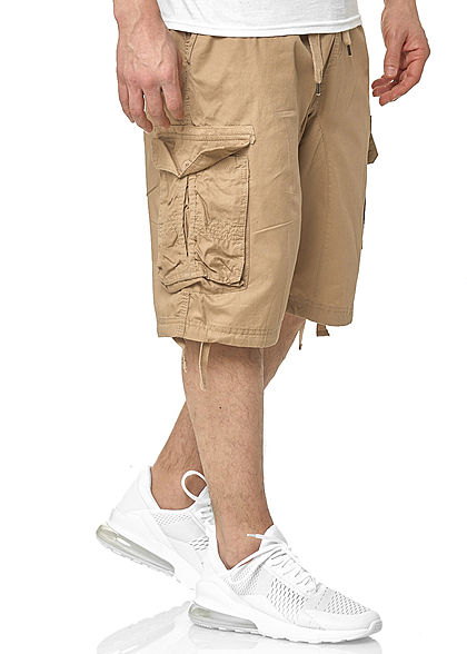 Southpole Heren Cargo Jogger Shorts 6-Pockets deep khaki