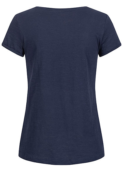 TOM TAILOR Damen T-Shirt Streifen Muster navy blau weiss