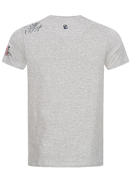Brave Soul Herren T-Shirt Tattoo Arms Print med. grau