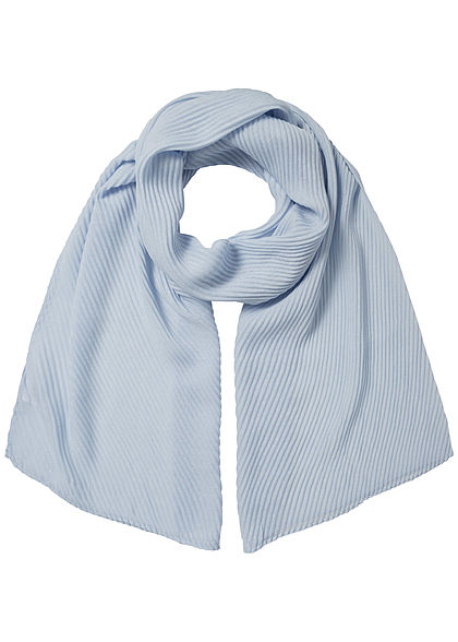 Hailys Damen Halstuch Schal Strukturstoff 76x180cm medium blau
