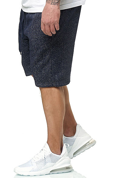 Brave Soul Herren Melange Sweat Shorts 3-Pockets navy blau