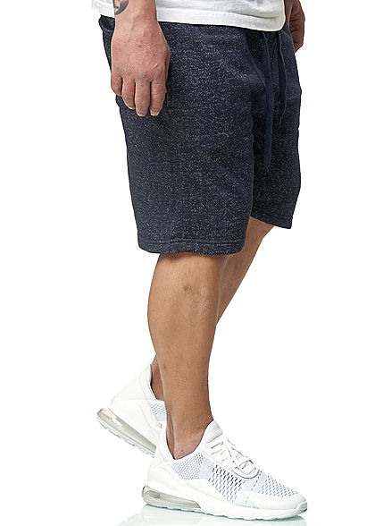 Brave Soul Herren Melange Sweat Shorts 3-Pockets navy blau