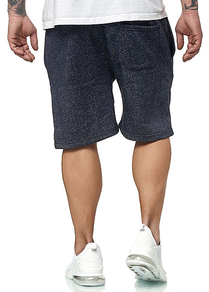 Brave Soul Herren Melange Sweat Shorts 3-Pockets navy blau