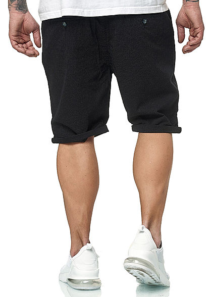 Brave Soul Herren Chino Shorts 4-Pockets Punkte Muster Beinumschlag navy blau weiss