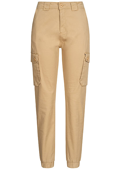 Sublevel Damen Cargo Jeans Hose 6-Pockets grain beige