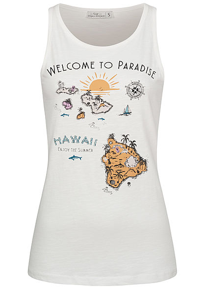 Urban Surface Damen Tank Top Insel Print off weiss