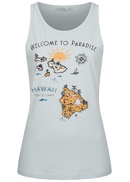Urban Surface Damen Tank Top Insel Print ice hell blau