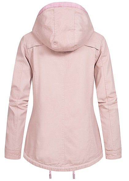 Urban Surface Damen Übergangs Jacke 2-Pockets abnehmb. Kapuze greyish rosa