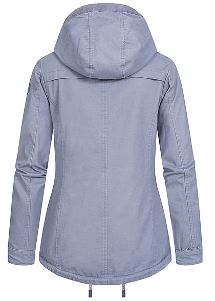 Urban Surface Damen Übergangs Jacke 2-Pockets abnehmb Kapuze flintstone blau