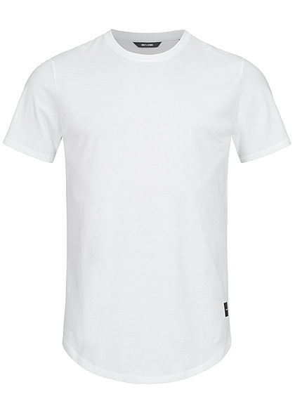 ONLY & SONS Herren NOOS Longform T-Shirt weiss