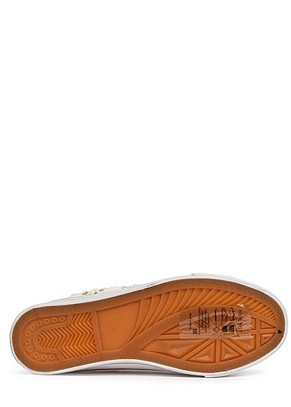 Hailys Damen Schuh Canvas Sneaker Häkel-Optik weiss