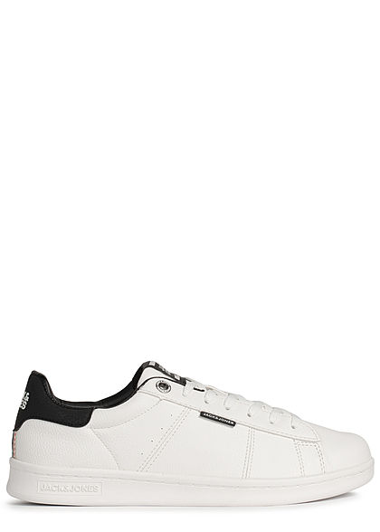 Jack and Jones Herren NOOS 2-Tone Kunstleder Sneaker weiss anthrazit schwarz - Art.-Nr.: 20041648