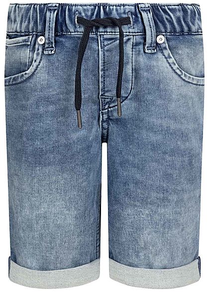 Jack and Jones Junior Bermuda Jeans Shorts 5-Pockets Gummibund blau denim