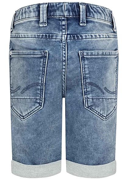 Jack and Jones Junior Bermuda Jeans Shorts 5-Pockets Gummibund blau denim