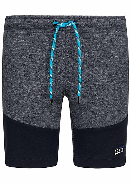 Jack and Jones Junior Melange Sweat Shorts 2-Pockets Tunnelzug sky captain blau