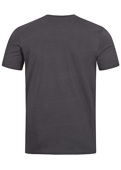 Tom Tailor Herren T-Shirt Logo Print tarmac dunkel grau hell blau