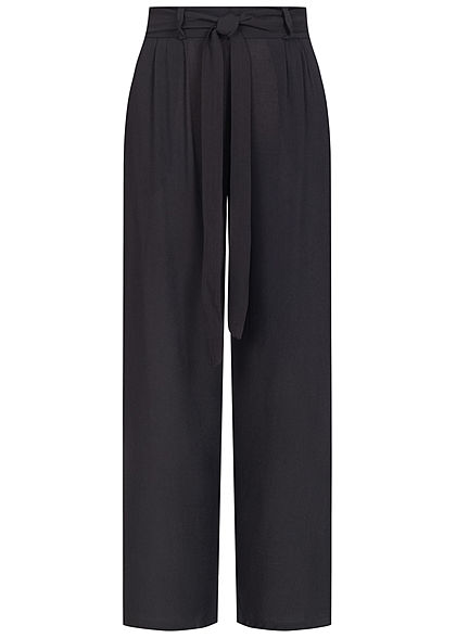 Hailys Damen 3/4 Sommerhose 2-Pockets Bindedetail vorne schwarz