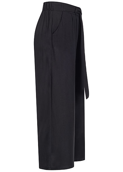 Hailys Damen 3/4 Sommerhose 2-Pockets Bindedetail vorne schwarz