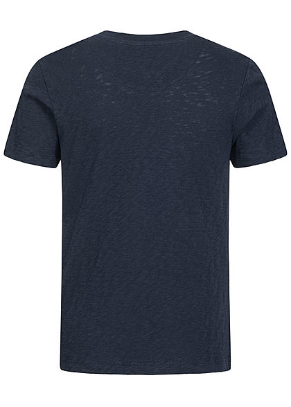 Jack and Jones Junior T-Shirt Canvas Look mit Tropical Print Brusttasche blazer navy blau