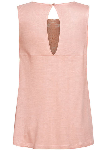Seventyseven Lifestyle Damen Top Häkeleinsatz vorne rosa