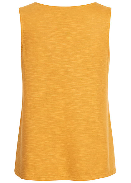 ONLY Damen Top mit Häkelbesatz golden spice gelb melange