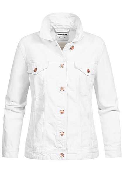 Noisy May Damen Jeans Jacke 4-Pockets bright weiss