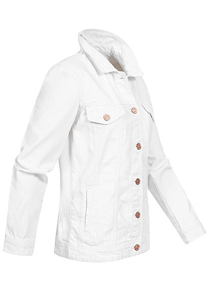 Noisy May Damen Jeans Jacke 4-Pockets bright weiss
