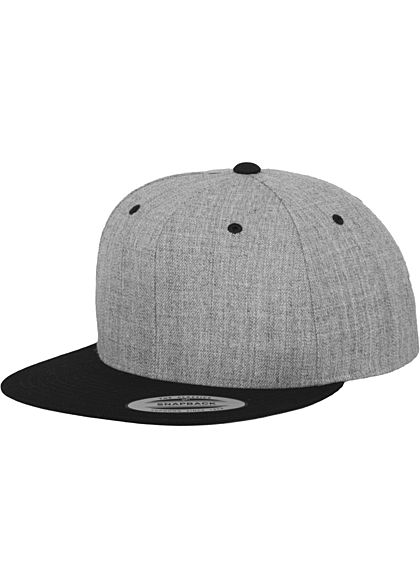 Flexfit TB Classic 2-Tone Snapback Cap Woll-Mix hell grau schwarz