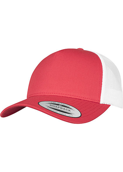 Flexfit TB 5-Panel Retro Trucker 2-Tone Snapback Cap rot weiss