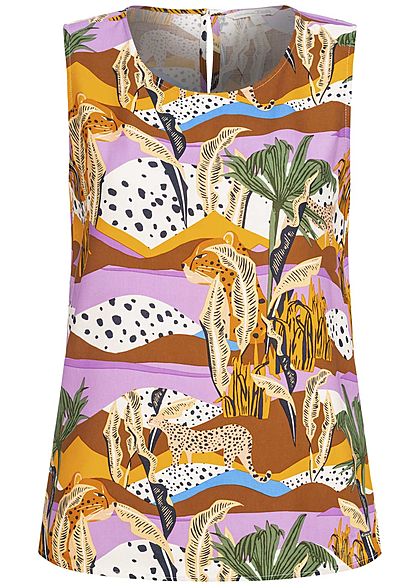 Tom Tailor Damen Blusen Top Tropical Safari Animal Print multicolor - Art.-Nr.: 20052407