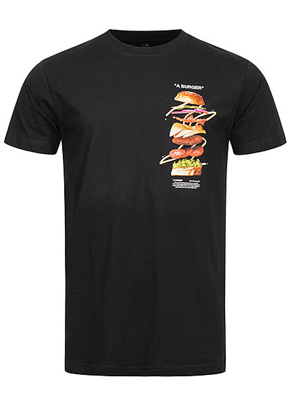 Mister Tee Herren T-Shirt Burger Print schwarz mc