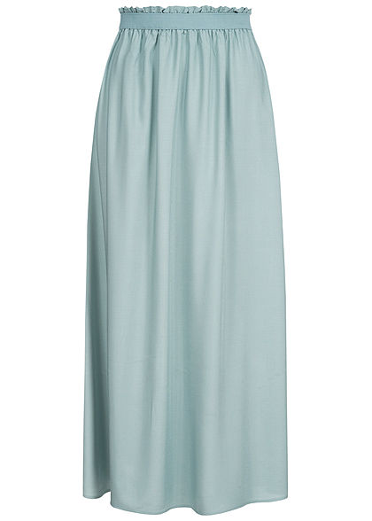 Vero Moda Damen Paperbag Ankle Longform Rock Gummibund slate blau