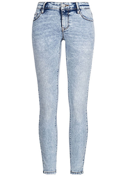 Vero Moda Damen Skinny Jeans Hose 5-Pockets Low Waist hell blau denim