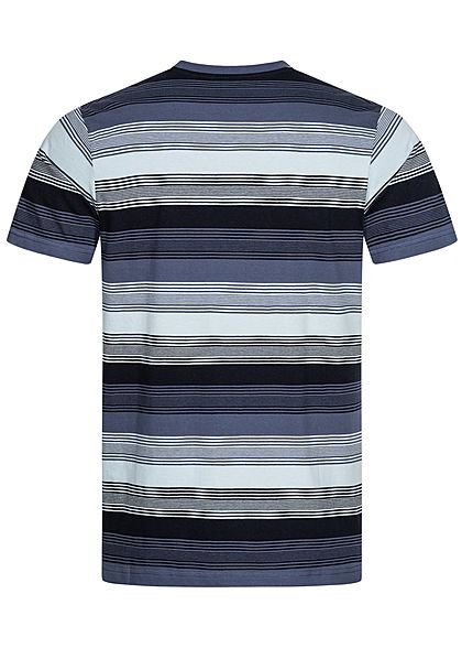 Urban Classics Herren T-Shirt Streifen Muster vintage blau schwarz