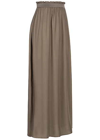 Vero Moda Damen Paperbag Ankle Longform Rock Gummibund bungee cord braun