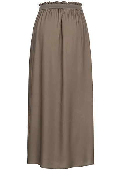 Vero Moda Damen Paperbag Ankle Longform Rock Gummibund bungee cord braun