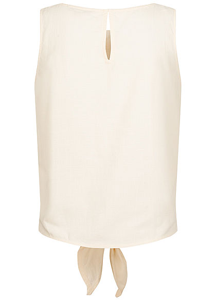 Tom Tailor Damen Blusen Top Bindedetail vorne creme beige