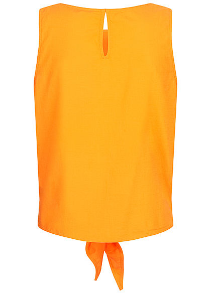 Tom Tailor Damen Blusen Top Bindedetail vorne orange gelb