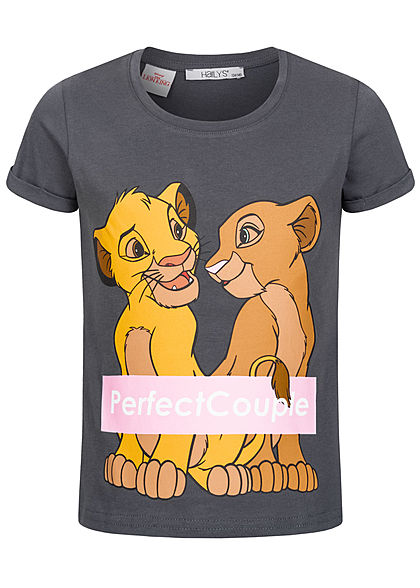 Hailys Kids Mädchen T-Shirt König der Löwen Print Perfect Couple dunkel grau rosa