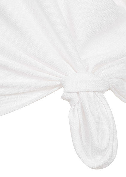 Fresh Lemons Damen One Shoulder Shirt Bindedetail vorne weiss